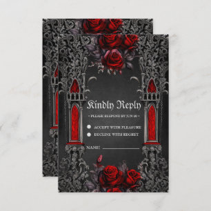 Cartons Réponse Magnifique design mariage gothique foncé.