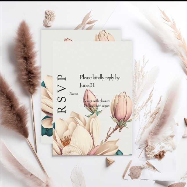 Cartons Réponse Magnolia rose  (Créateur téléchargé)