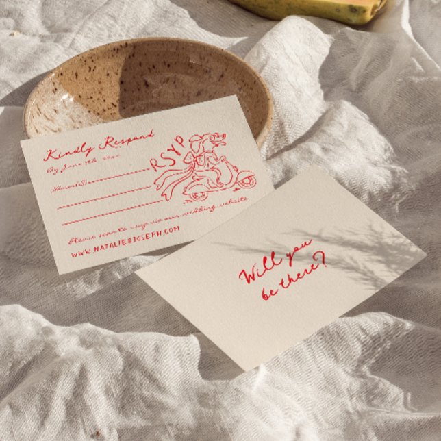 Cartons Réponse Main rouge rétro manuscrite tiré Quirky mignon Mar (Créateur téléchargé)