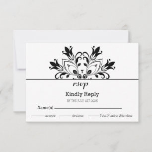 Cartons Réponse Mandala Floral Noir