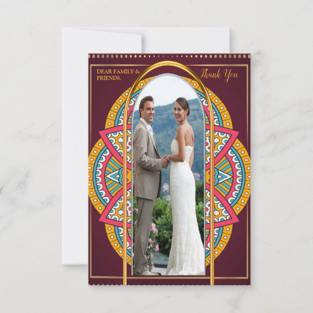 Cartons Réponse Mandalas sur un arrière - plan Maroon (Devant)