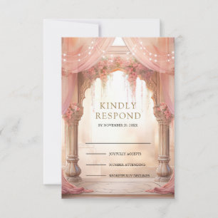Cartons Réponse Mandap de mariage hindou indien floral rose rêveur