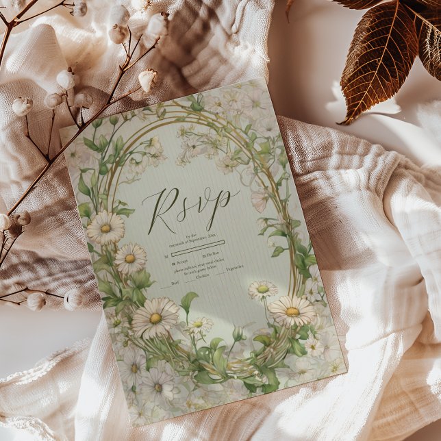 Cartons Réponse Marguerite Daisy Dusty Mariage (Créateur téléchargé)