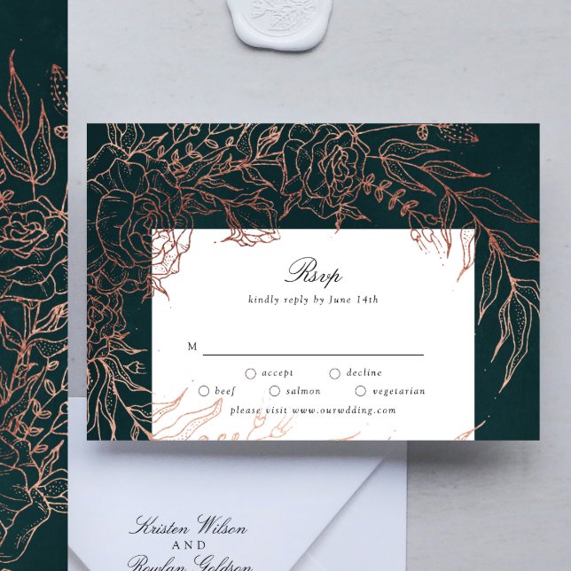 Cartons Réponse Mariage à huile de cuivre émérite modifiable (RSVP showcasing suite - additional items (bought separately))