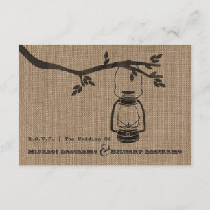 Cartons Réponse Mariage à huile inspirée Burlap R.S.V.P.