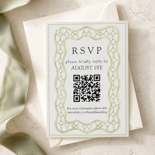 Cartons Réponse Mariage à Treillis Vert Sauge Français
