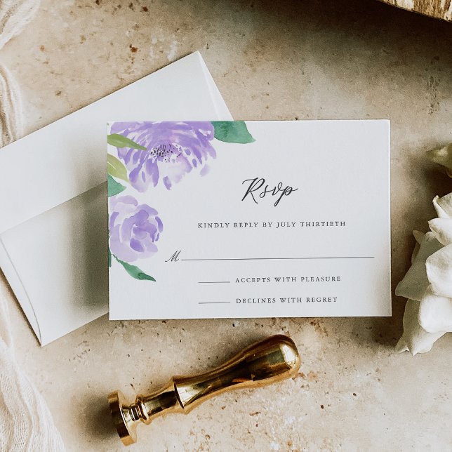 Cartons Réponse Mariage Amethyst Peony (Créateur téléchargé)