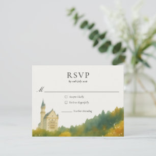 Cartons Réponse Mariage au Château de Conte de Fées Élégant