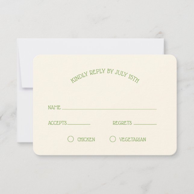 Cartons Réponse Mariage au Nœud Celtique Trèfle (Devant)