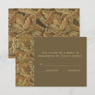 Cartons Réponse Mariage aux feuilles chaudes d'automne Antique Vic