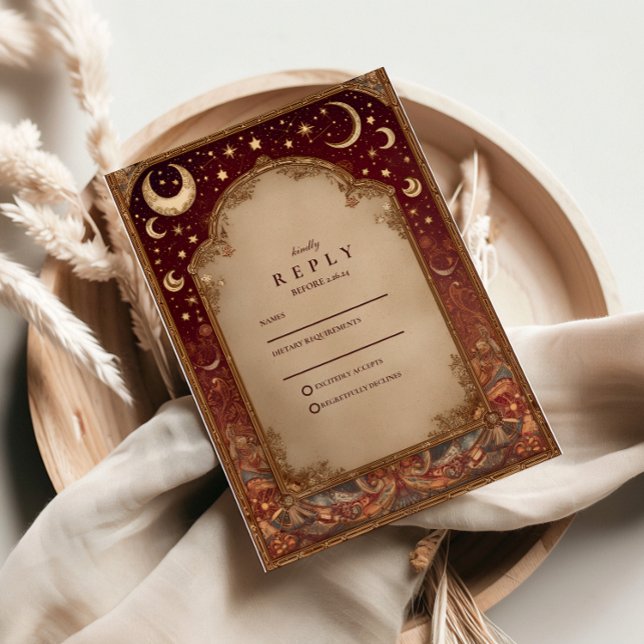 Cartons Réponse Mariage Baroque Bourguignon Céleste (Créateur téléchargé)