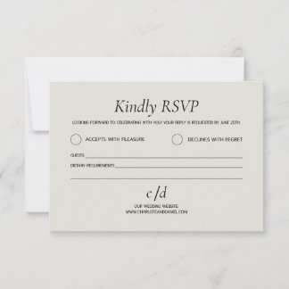 Cartons Réponse Mariage beige moderne minimaliste