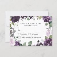 Mariage blanc floral élégant violet et argenté