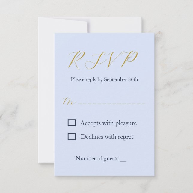 Cartons Réponse Mariage bleu opulent (Devant)