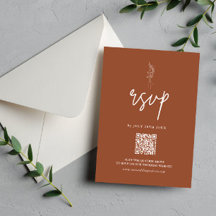 Cartons Réponse Mariage Bohème Minimaliste Terracotta Orange Brûlé