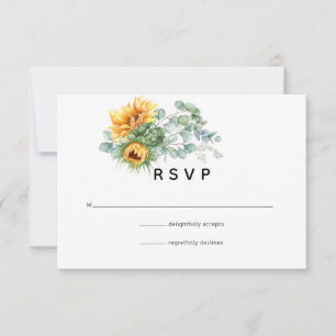 Cartons Réponse Mariage Boho Sunflower Eucalyptus