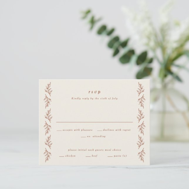 Cartons Réponse Mariage Boho vintage (Debout devant)