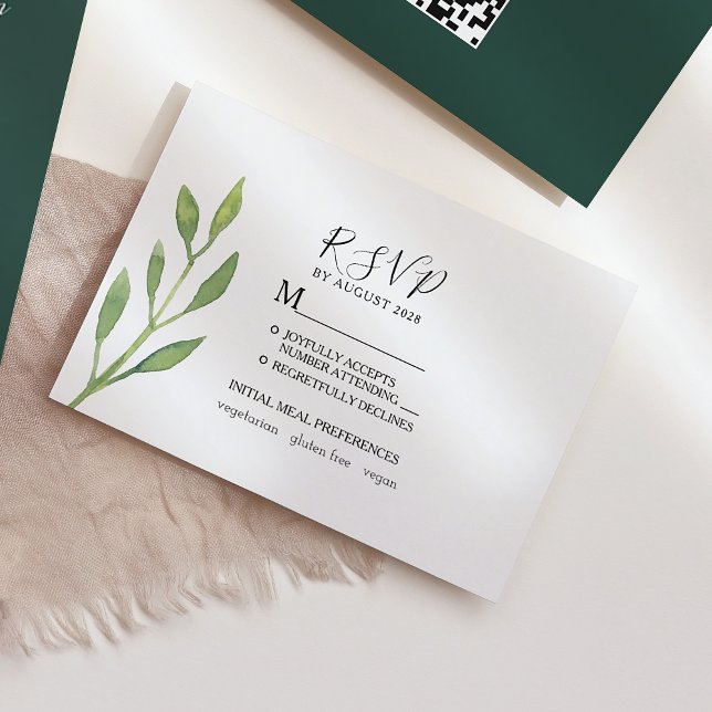 Cartons Réponse Mariage botanique (Créateur téléchargé)