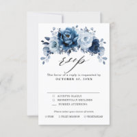 Mariage Botanique Floral Bleu Poussiéreux Ardoise