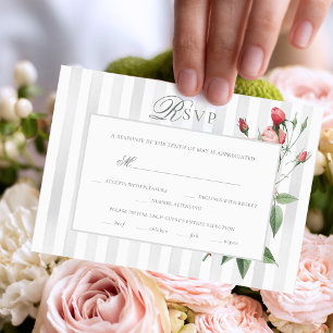 Cartons Réponse Mariage Botanique Rose Romantique Chic Français