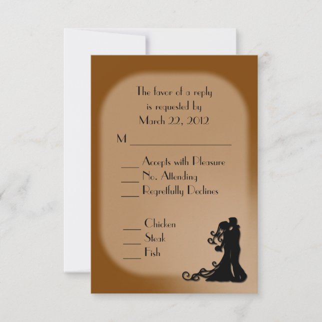 Cartons Réponse Mariage Brown au chocolat de mariée et de chambre (Devant)