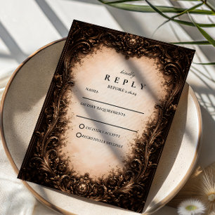 Cartons Réponse Mariage Cadre Gothique Baroque