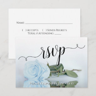 Cartons Réponse Mariage Chic Rose Élégante Poudre Bleu Reflectant
