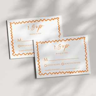 Cartons Réponse Mariage Citron Ondulé Bordure Fantaisiste