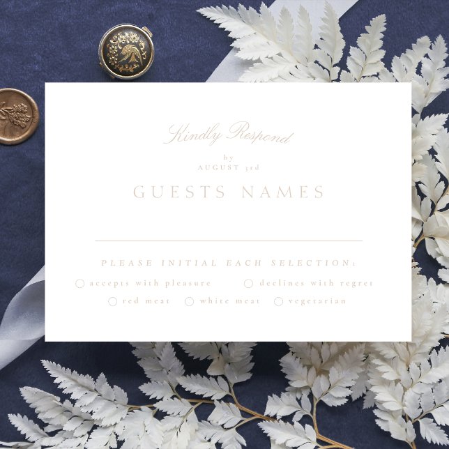 Cartons Réponse Mariage classique de calligraphie rose pâle (Créateur téléchargé)