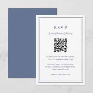 Cartons Réponse Mariage classique Dusty Blue élégant