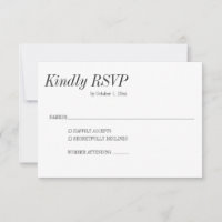 Mariage Classique Élégant Noir Blanc Serif
