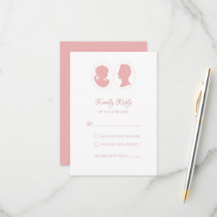 Cartons Réponse Mariage classique Regency rose caméo