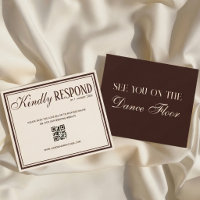 Mariage Code QR Crème Brun Chocolat Ancienne Fortu