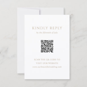 Cartons Réponse Mariage Code QR Moderne Classique Or Vintage