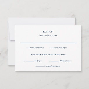 Cartons Réponse Mariage côtier marin bleu de Preppy