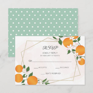 Cartons Réponse Mariage d'agrumes à fleurs orange