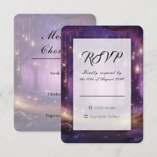 Cartons Réponse Mariage dans la forêt enchantée de Violet à minuit