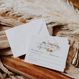 Cartons Réponse Mariage dans le jardin fleuri Burnt Orange et Sage