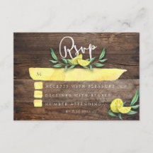 Cartons réponse | Mariage d'aquarelle de citron de