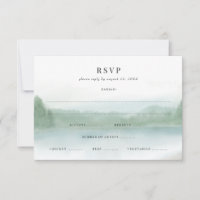Mariage d'aquarelle douce du lac et des arbres Abs