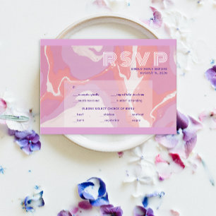 Cartons Réponse Mariage d'art Abstrait Pink Pastel
