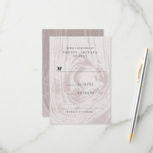 Cartons Réponse Mariage d'automne classique moderne en bois rustiq