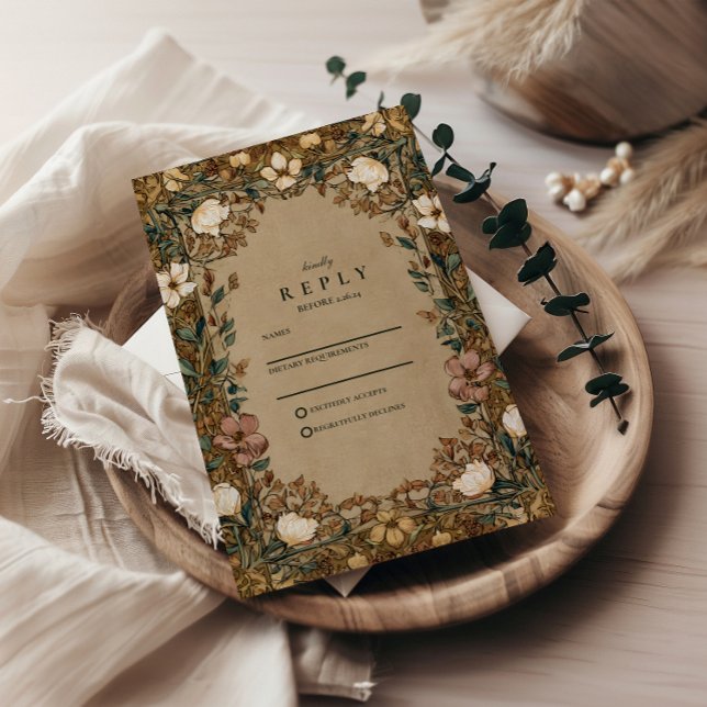 Cartons Réponse Mariage d'automne vintage (Créateur téléchargé)