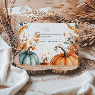 Cartons Réponse Mariage de automne Citrouille rustique