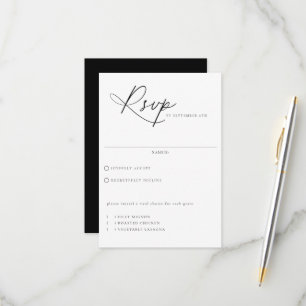 Cartons Réponse Mariage de choix de repas chic contemporain