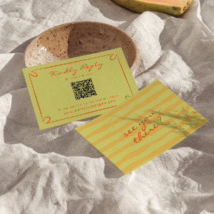 Cartons Réponse Mariage de code QR blanc à la main