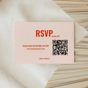 Cartons Réponse Mariage de code QR minimaliste de la broche rétro