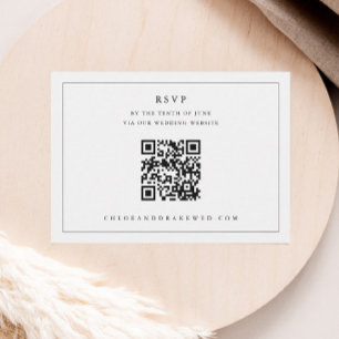 Cartons Réponse Mariage de code QR noir et blanc simple