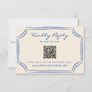Cartons Réponse Mariage de code QR peint à la main