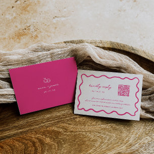 Cartons Réponse Mariage de code QR rose Whimsical